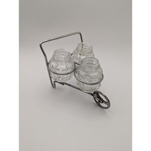 Vtg 1970s Salt‎ Pepper Shakers Sugar Jar Metal Cart Caddy Wheelbarrow Farmhouse